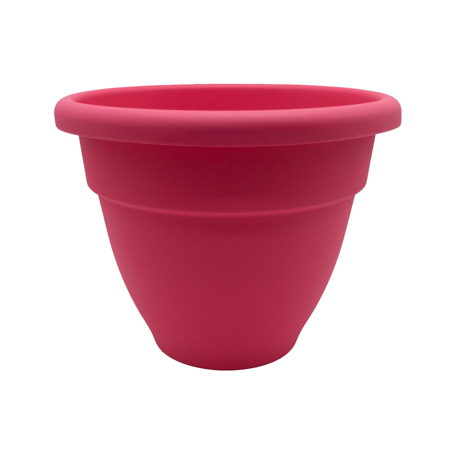 The HC Companies Caribbean Planter Pot - Outdoor & Indoor Plant Pot with Drainage Hole & Plug - Rolled Rim Plastic Pots for Plants & Flowers - Decorative Plant Pot (16" Pink Rose, Pack of 1)