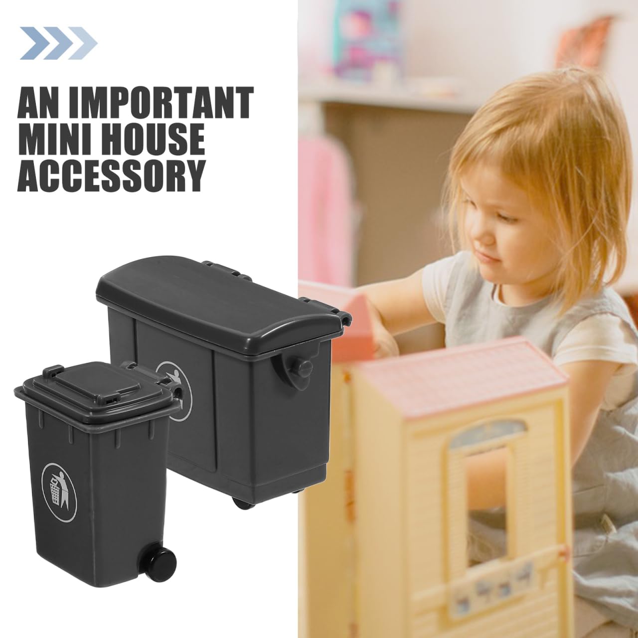 BESTOYARD Mini Trash Can Model, Tiny Plastic Garbage Bin for Dollhouse Furniture Decoration & Micro Landscape, Cute Miniature Life Scene Props for Desk Organizer & Pen Holder