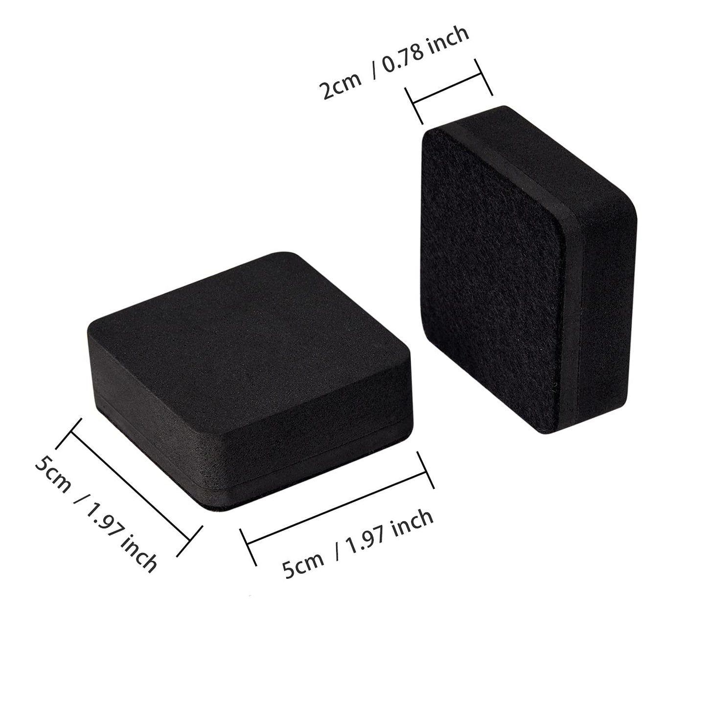 Favourde 48 Pack Magnetic Whiteboard Dry Erase Erasers Chalkboard Cleansers for Classroom, Home and Office (Black)