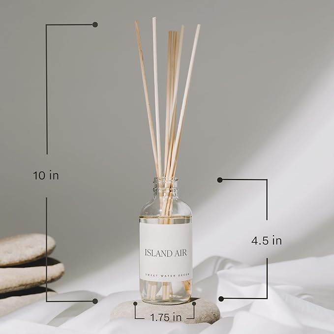 Sweet Water Decor Calm and Comfort Reed Diffuser Set | Mandarin, Ginger, Jasmine, White Tea Spa Scented Diffusers | Air Freshener | Housewarming Gift | Aromatic Stress Relief