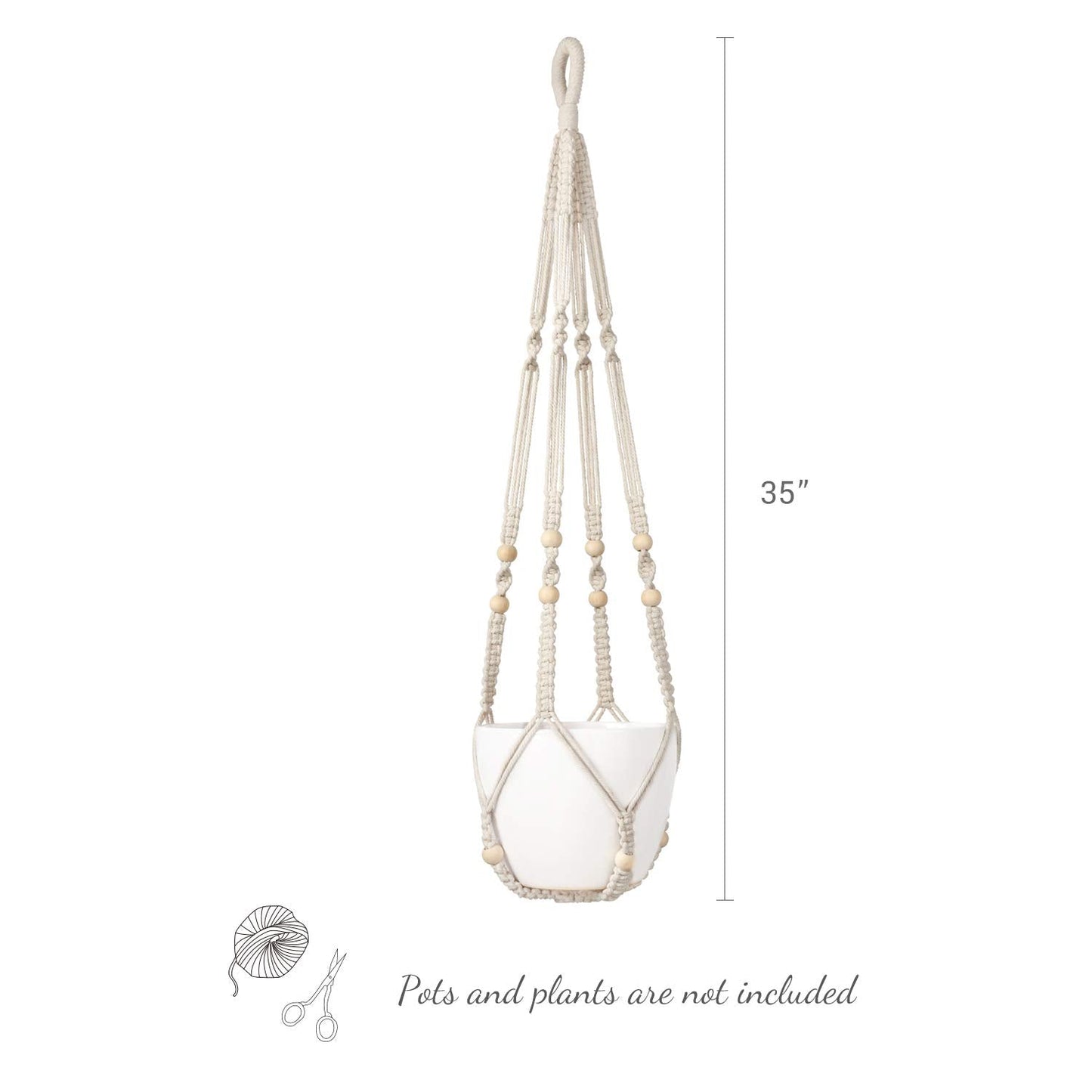 Mkono Macrame Plant Hanger and Ceiling Hooks Set