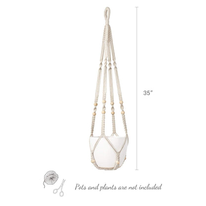 Mkono Macrame Plant Hanger and Ceiling Hooks Set