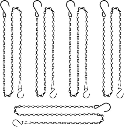Tim Tim Agro Hanging Chains for Planters Bird Feeders, 5 Pack 35 Inches Black Hanging Baskets Chain Sets for Outdoor/Indoor Lanterns Billboards Chalkboards Wind Chimes and Decorative