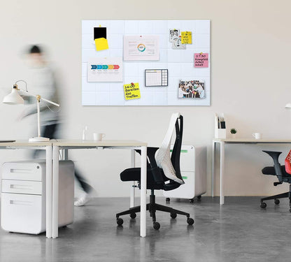 Uoisaiko Large Cork Board Felt Board Tiles for Walls with 30 Push Pins, 11.8"x11.8" Pack of 6 Pin Board Notice Boards for Home Office Kitchen, Bulletin Board Wall Tiles for Photos Memos