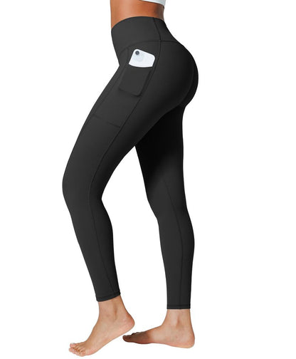 BRXL B R X L Ultra Stretchy Scrunch Butt Lycra Workout Leggings with Pockets for Women, High Waisted Athletic Gym Yoga Pants Black S