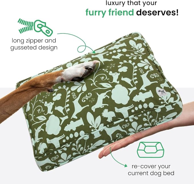 Molly Mutt Large Crib Mattress Cover - Amarillo by Morning Print - Measures 27”x52”x5”- 100% Cotton - Durable - Breathable - Sustainable - Machine Washable Dog Bed Cover