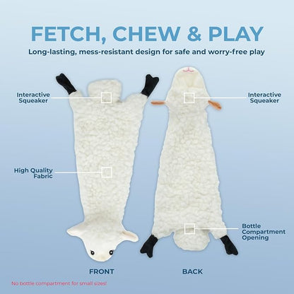 Best Pet Supplies Squeaky Dog Toys with Soft Durable Fabric for Small, Medium and Large Pets Interactive Toy for Indoor Play, Supports Active Biting and Play - Sheep, Cow, Small