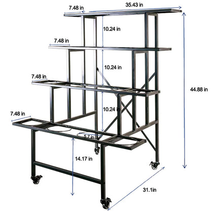 Zhongma 4 Tier Flower Display Stand with 16pcs buckets