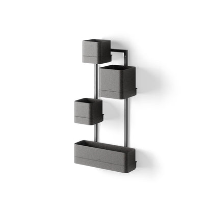 Umbra Cubiko Wall Planter with 4 Lightweight and Durable Pots (Black)