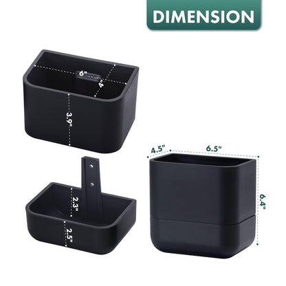 Phoenix Vine 6.5 Inch Wall Mounted Self-Watering Planter Pot for Indoor Houseplants and Herbs | Hanging Planter for Window Sills, Bathroom Walls, Home & Office Décor, Black, Set of 2, 01-C-E-2