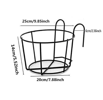 4 Pack Hanging Planters for Railings Rail Planter Hanging Baskets Flower Pot Holders Iron Plant Racks Metal Fence Planter Potted Stand Mounted Balcony Plant Baskets Container,Garden Steel Pots