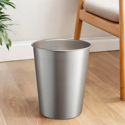 Monarch Abode Metal Bathroom Trash Can – Waste Basket for Bedroom, Office Desk, & Dorm, Handcrafted, Durable Decorative Pewter Small Trash Can Bathroom Garbage Bin Wastebasket