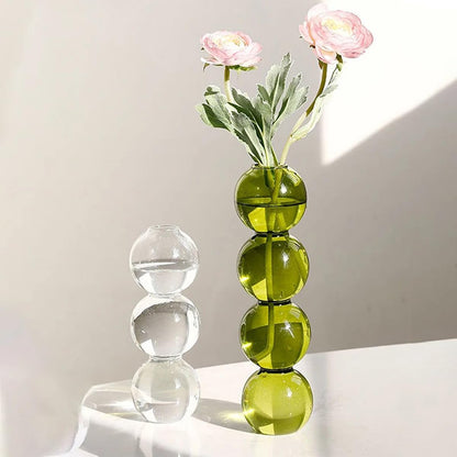 LKXHarleya Aesthetic Ball Aesthetic Decorative Vase, Glass Bubble Vases Ball Bud Vase for Centerpieces, Flower Arrangement, 2.36 x 8.66 Inch, Clear