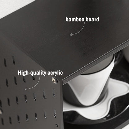 SANRETAHO Bamboo Cologne Organizer for Men, 3-Tier Perfume Organizer, Makeup Display Shelf for Vanity, Bathroom Counter Organizers and Storage Shelf, Black