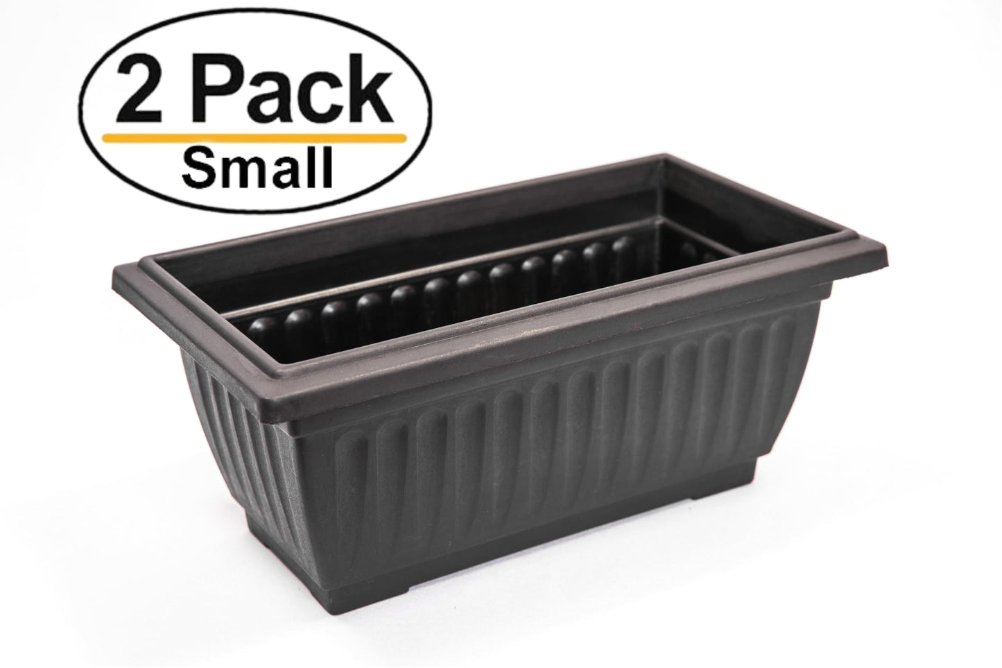 Sapphire USA 2 Pack Combo Rectangle Planter with Hole for Better Drainage for use in Garden Patio Office Ornaments Home Decor (14 Inches, Black)