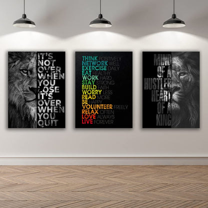 Motivational Canvas Painting Wall Art Execution Grind Hustle Inspirational Wall Art Success Entrepreneur Poster Positive Quotes Wall Poster Framed for Home Office Wall Decor[36''Wx 16''H]