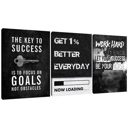 Yetaryy Motivational Poster Inspirational Wall Art 3 Pieces Canvas Painting Lion Artwork for Living Room Office Modern Home Decor Prints Pictures Wall Decor Framed Ready to Hang [36''Wx 16''H]