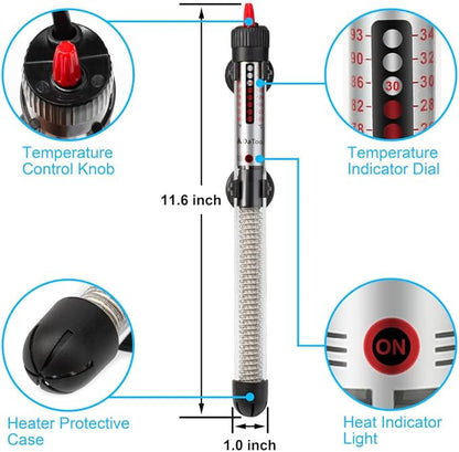 DaToo Aquarium Heater Fish Tank Heater Submersible 200 Watt, 1 Yr Warranty