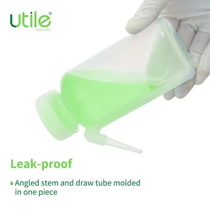 Utile 6 Pcs Wide Mouth One-piece Wash Bottle with Integrally Molded Bottle, 6pcs of Vol.250ml Wash Bottle, LDPE Material, 5511.6252.6