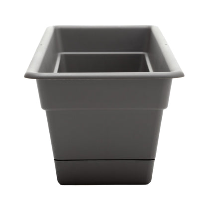 Bloem Dura Cotta Window Box Planter: 24" - Charcoal - with Tray, Weatherproof Resin Box, Removable Tray for Indoor & Outdoor Use, Gardening, 3 Gallon Capacity