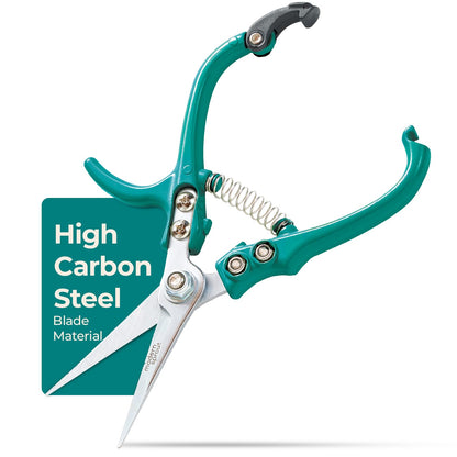 Modern Sprout Pruning Shears - Herb Snipping Scissors- Lightweight Gardening Tools W/Easy Lock - Flower Cutter Garden Shears - Carbon Steel Blade + Reusable Holster (Ocean, 1-Pack)