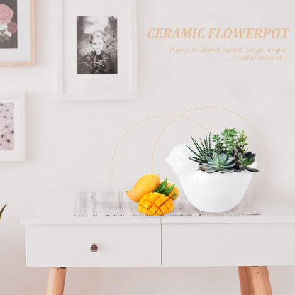 Luxshiny Ceramic Bird Flower Pot Creative Animal Modeling Succulent Planter Decorative Pot for Home Office Garden Use Unique Gift for Plant Lovers