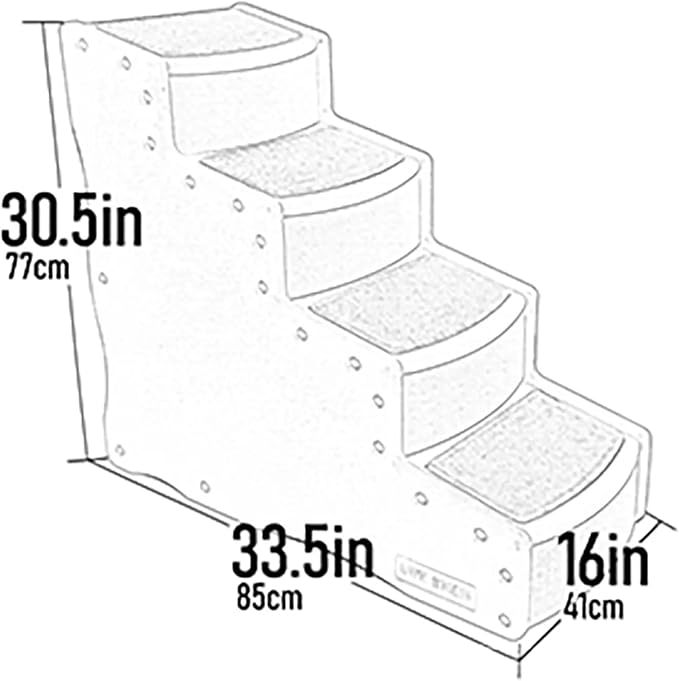 Pet Gear Pet Step IV Pet Stairs, Espresso | 4 Step, For Cats/Dogs, Removable Washable Carpet Treads, Supports 150 Pounds, No Tools Required