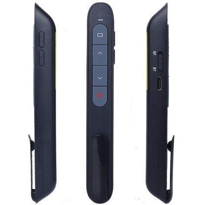 TITIANCOOL Wireless Presenter with Bluetooth & 2.4G RF Modes, Volume Control & Hyperlink Support, USB-C/A Dual-Port, Plug & Play Portable Presentation Remote for Windows/Mac/Linux/Android