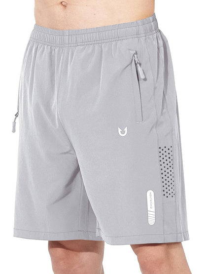 NORTHYARD Men's Athletic Running Shorts Gym Workout 7"/9"/5" Quick Dry Lightweight Sports Basketball Tennis 3 Zipper Pockets Grey 2XL