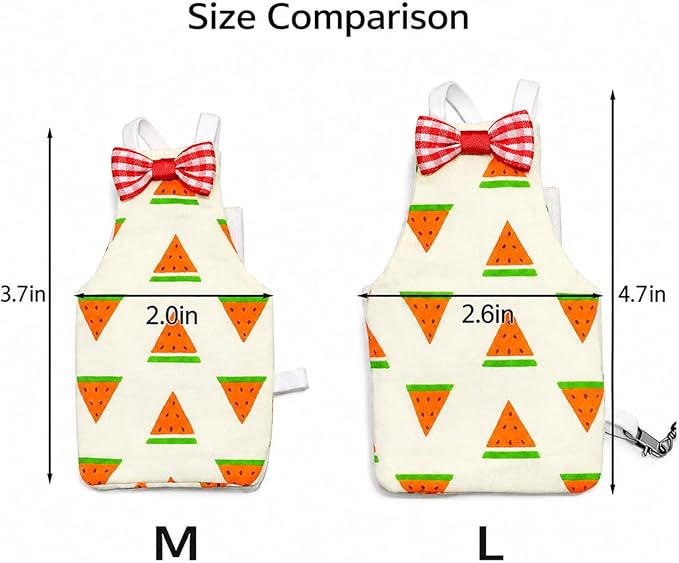 Cockatiel Sun Conure Bird Diaper and Leash Set, Small Bird Diaper and Harness, Reusable Flight Suit for Monk Parakeet/Adult Cockatiel/Mini Macaw/Caique (L)