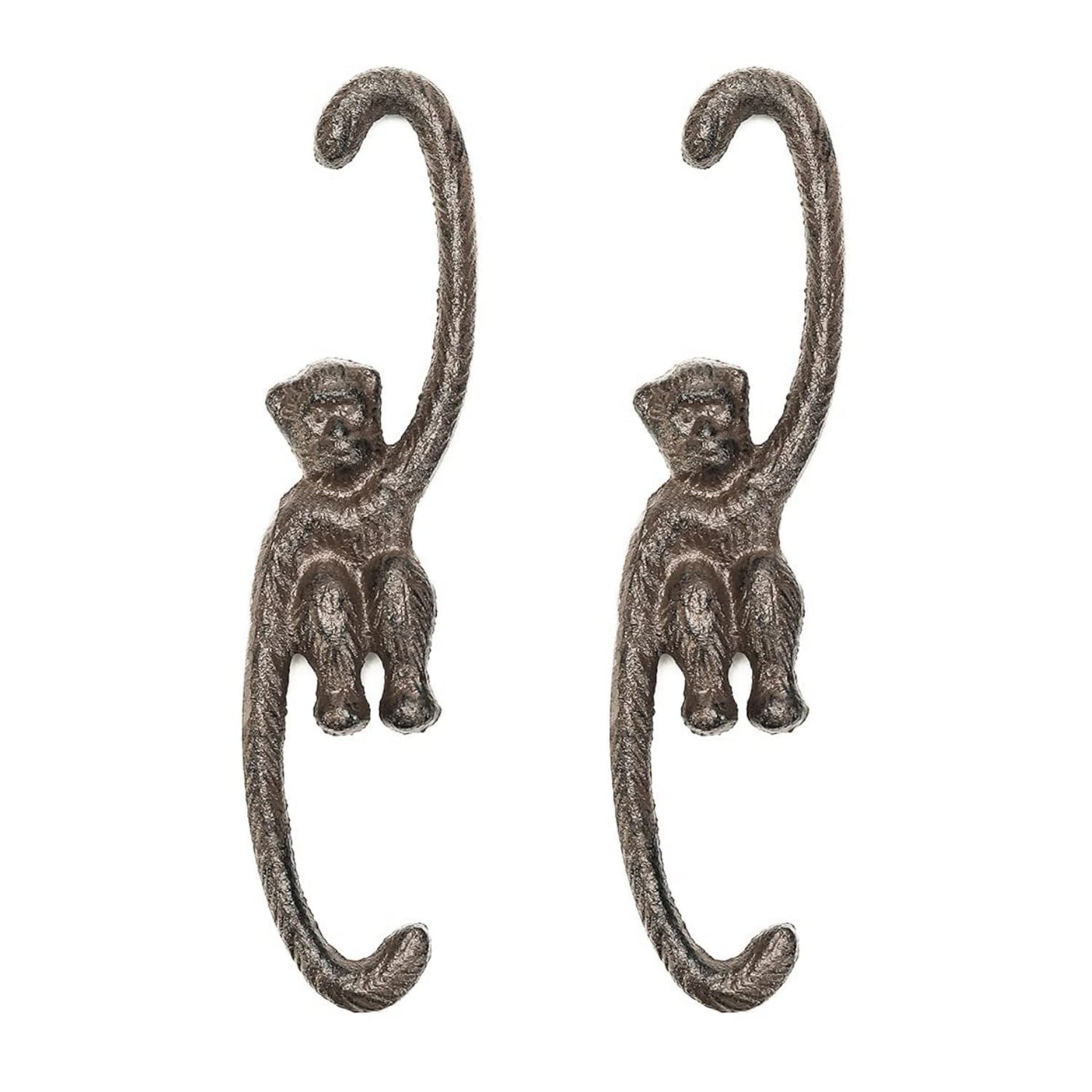 Sungmor Cast Iron Plant Hangers, 2PC Monkey Hooks, 7.9 Inch Large S Planter Hanger, Ceiling Extender Hooks for Hanging Plants, Flower Basket, Plant Pot, Macrame Plant Holder, Lantern, Windchime