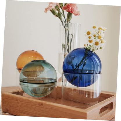 LIFKICH Hydroponic Glass Plant Terrarium Creative Flower Vase Home Decor Centerpiece Vase for Flowers