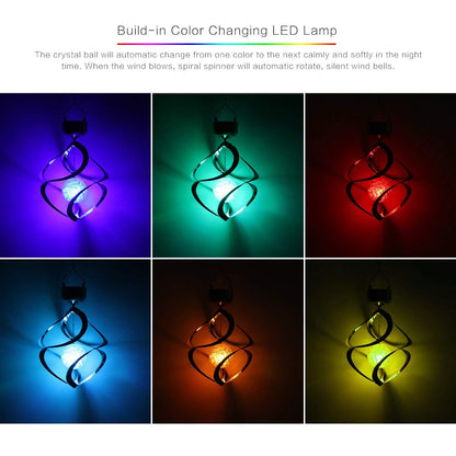 Powstro Solar Hanging Crystal Ball LED Lamp for Lawn Garden Outdoor Decor
