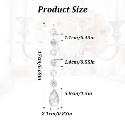 100 Pcs Chandelier Crystals Replacement Clear Acrylic Hanging Teardrop Ornaments Christmas Tree Ornaments Hanging Crystals for Centerpieces Chandelier Lamp Suncatcher Window Home Decoration(Classic)