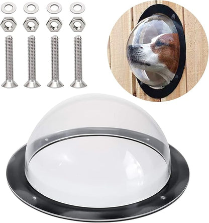 MEKBOK 1 Pack Dog Fence Window, 9.5 Inch Acrylic Dome Clear Dome Pet Window Bubble Window Playground Puppy Fence Window