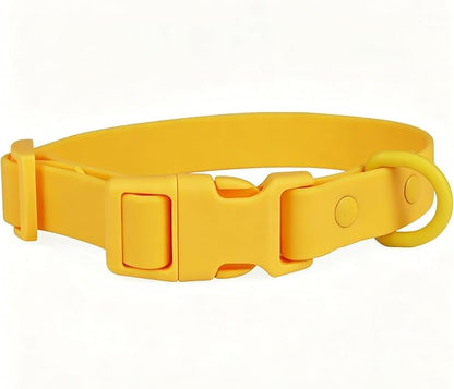 Ovale Waterproof PVC Dog Collar&Leash Set,Leash with Buckle.((S, Yellow) | Durable PVC Material Easy to Clean, Multi Ways to Wear Hand/Waist/Shoulder