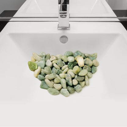 FANTIAN 5 lbs Green River Rocks for Plants, 2-3 Inch Jade Pebbles for Indoor Plants, Decorative Stones Rocks for Succulent, Landscaping, Vases, Crafting and Garden