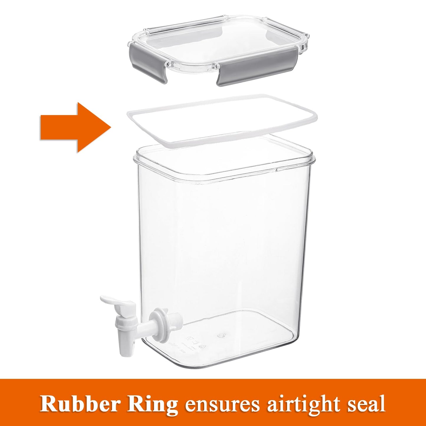 Elsjoy 1.2 Gallon Plastic Drink Dispenser with Spigot, Cold Beverage Dispenser Fridge Drink Container for Iced Tea, Lemonade, Coffee