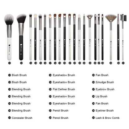 DUcare Makeup Brushes Set Professional 27Pcs Makeup Brushes Premium Synthetic Kabuki Foundation Blending Face Powder Blush Concealers Eye Shadows Make Up Brushes Kit White