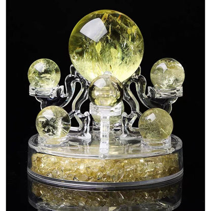 NEBAISEN Acrylic Crystal Ball Base Display Stand Transparent Glass Sphere Ball Holder Stand for 7 Pieces Balls Desktop Ornament