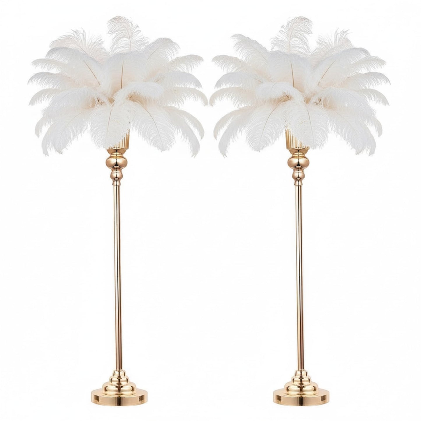 32.5inch Versatile Metal Wedding Centerpiece Vases - Set of 2 Tall Gold Trumpet Vases for Road Lead, Elegant Centerpiece Stands for Wedding Reception Party Events Anniversary (Gold, 32.5in - 2Pcs)