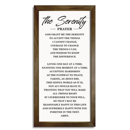 Christian Wall Decoration, Motivational Decor Signs, Farmhouse Wood Framed Sign 15×7.5×0.3 inches, Religious Home Decor, Church Room Wall Art, The Serenity Prayer Sign