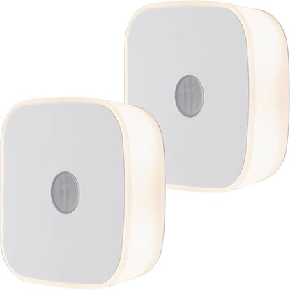 Energizer LED Motion Sensor Night Lights Plug Into Wall Dusk to Dawn Sensor Home Decor Apartment Essentials Ambient Lighting Nightlight 85617 2 Pack