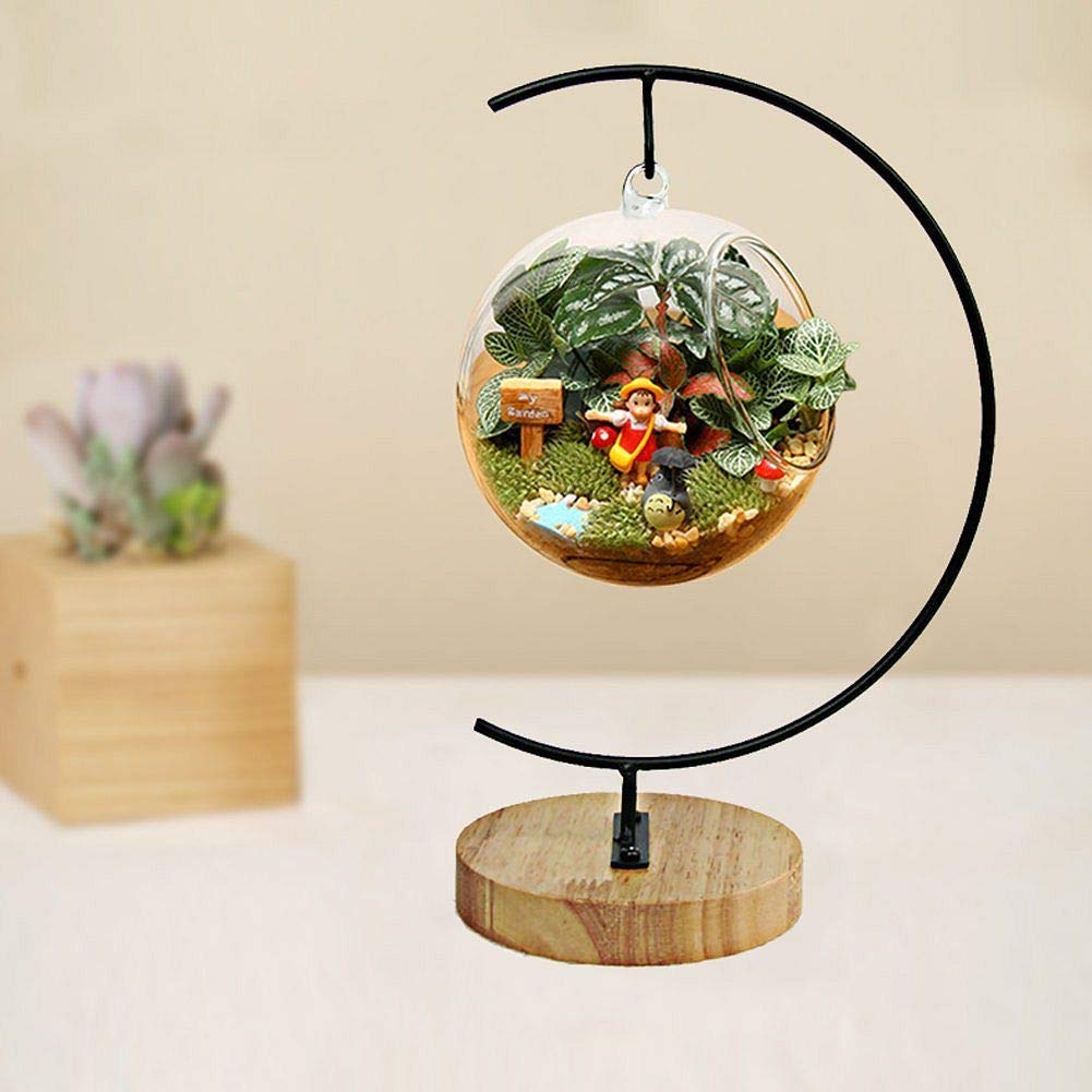 Archi Ornament Display Stand Air Plant Stand Flower Pot Stand Holder Iron Pothook Stand for Hanging Glass Terrarium(2 pcs)