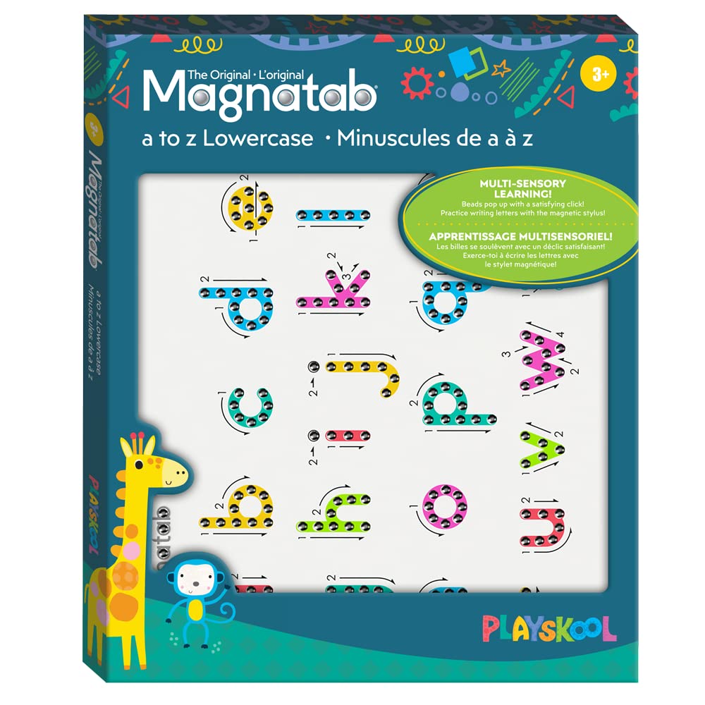Playskool Magnatab — a to z Lowercase — Magnetic Board Toy Letter Tracing for Toddlers Learning and Sensory Drawing — for Kids Ages 3 and Up