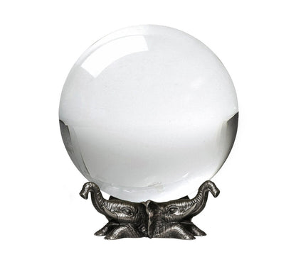 Amlong Crystal 8 inch (200mm) Clear Crystal Ball with Elephant Stand