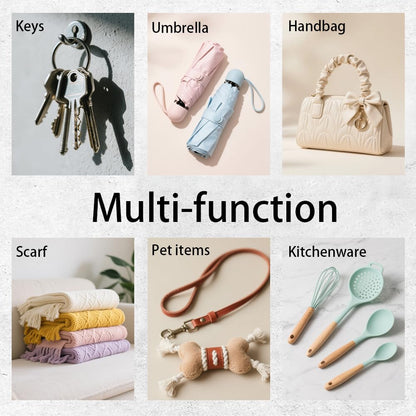 DELORIGIN Retro Mushrooms Key Holder Key Hooks Organizer Hanger Rack Butterflies Wall Mounted Wooden Key Rack with 5 Key Hooks for Home Entryway Front Door Kitchen Hallway Bedroom Wall Decor