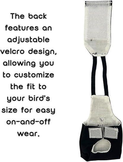 Bird Diaper Flight Suit, Cute Cosplay Parrot Clothes, Easy-to-Wear Washable Nappy, Durable Metal Ring Harness for Cockatiel, Conure, African Grey, Parakeet Outdoor Flying (with Leash,M)