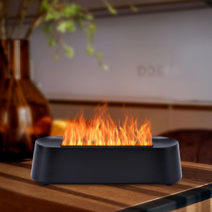 7Color Aroma Diffuser with Remote,Volcano Diffuser for Home Large Room，Flame Diffuser Humidifier 10.7"×3"×3.1" (Black-01)