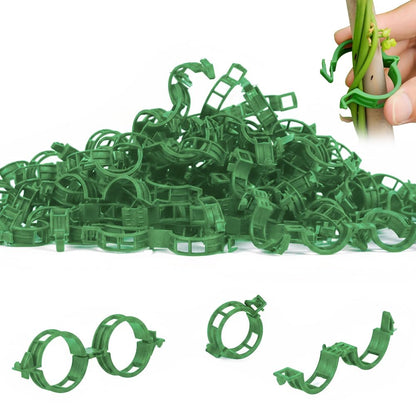 Dovciua 100PCS Plant Support Clips, Plastic Clips for Securing Plants, Plant Fixing Clips for Tomato Vine, Reusable Garden Clips for Climbing Plants, Grape, Vegetable Stems (200, Green)